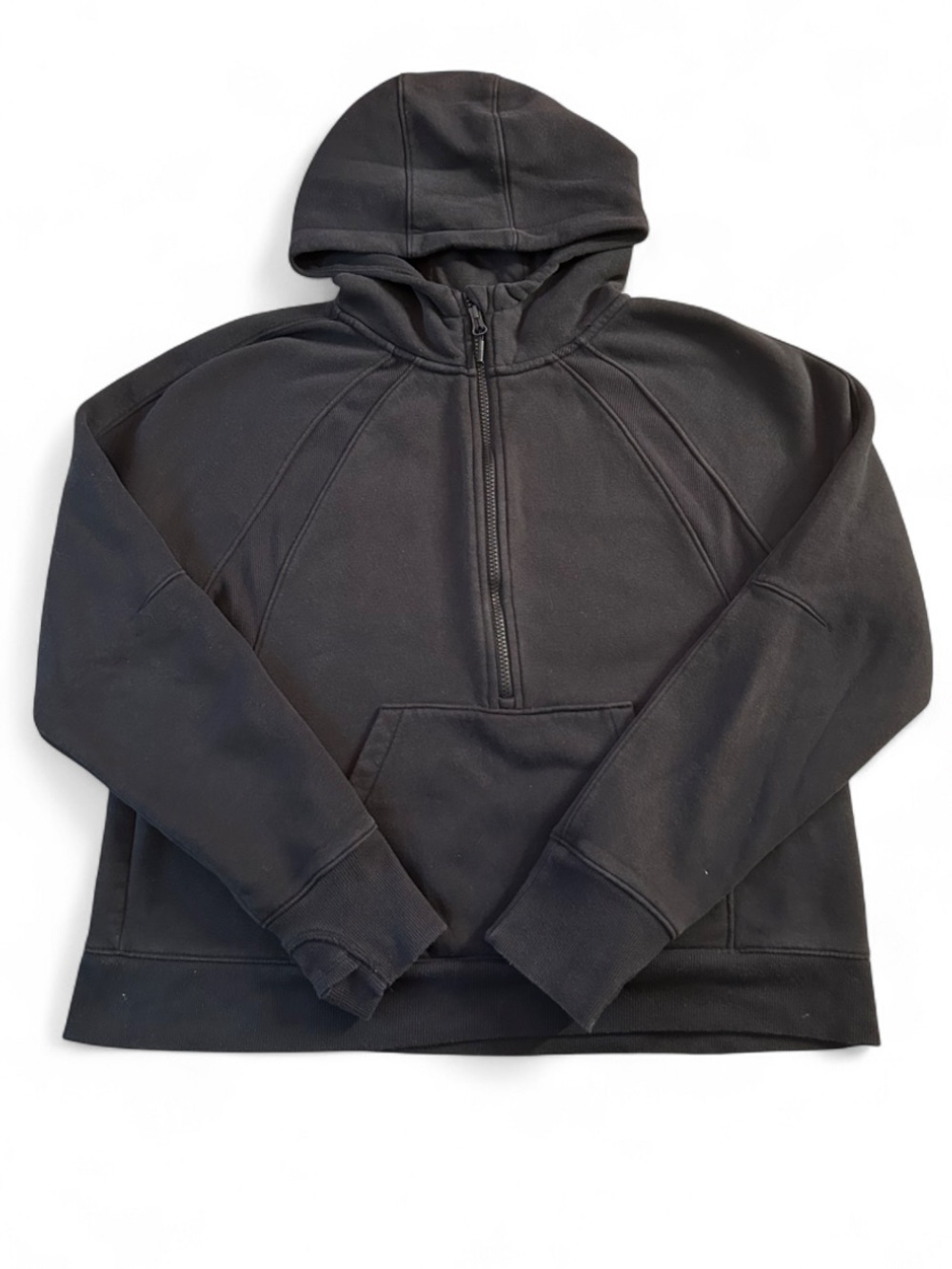 Lole size L women’s scuba style Black Half-Zip Hoodie Sweatshirt